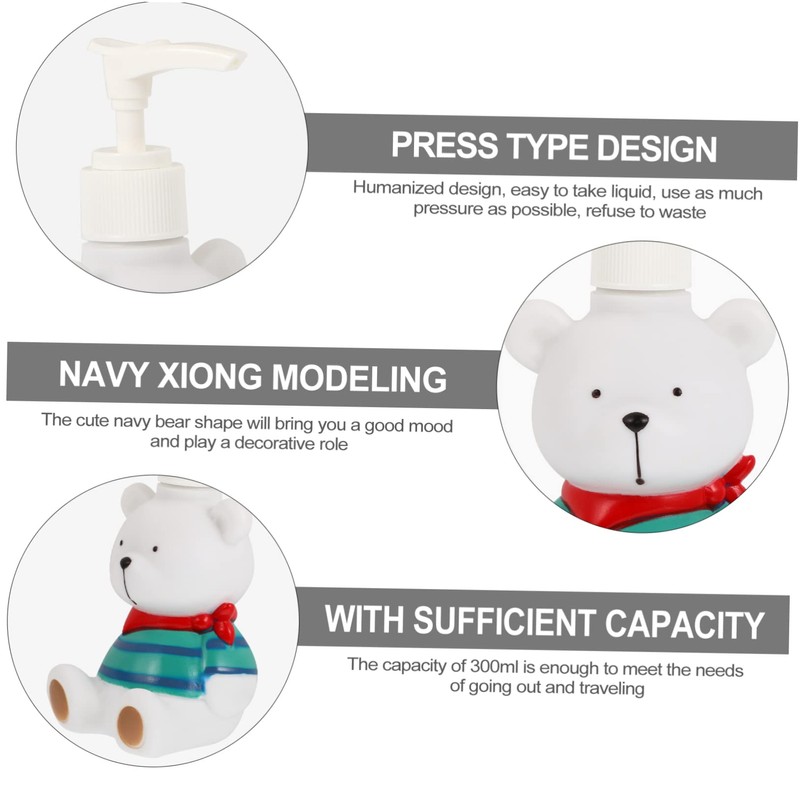 Ipetboom 1pc Cartoon Press Type Lotion Dispenser Bottle Refillable Lotion