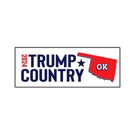 Trump Country OK 2024 Bumper Sticker Decal (3.37" x 9") | Peel & Stick | Political, Stickers, Politics, Republican, Trump, Vote