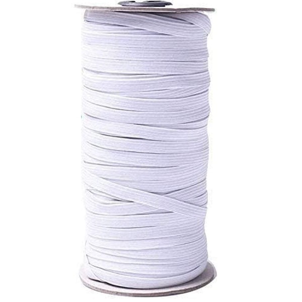 Dawwoti [6mm,50m]Flat Elastic Band,Braided Elastic Band,Braided Stretch Strap Cord Roll