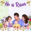 Purple Glitter He is Risen banner, Jesus Easter Garland Banner