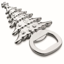 Bottle Opener for the Christmas Season with X-Mas Motif Christmas Tree 11.5 cm x 4.5 cm x 1.2 cm Silver in Gift Box