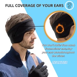 ZEOXUER Headband Winter Earmuffs Sports Headband Thermal Headbands Elastic Headband for Men and Women for Running Hiking Cycling and Motorcycling