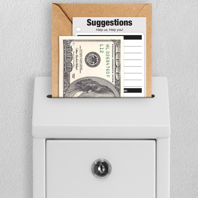 EIENHOSHI Metal Donation Box with Lock, Wall Mounted, Suggestion Box
