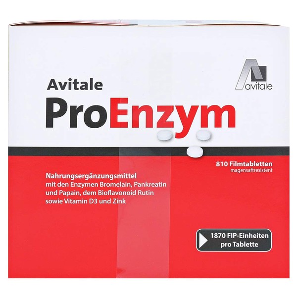 Proenzym Enteric-Coated Caplets with Bromelain, Pancreatin, Papain, Bioflavonoid Rutin and Vitamin D3 and Zinc