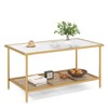 Tangkula Glass Coffee Table, 2-Tier Rectangular Tempered Glass Center Table