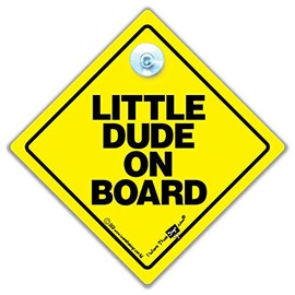 Little Dude On Board Car Sign, Car Sign With Suction Cup, Baby On Board Car Sign, Little Dude Car Sign, Little Dude Sign, Baby on Board Sign, Funny Car Sign, Baby Car Sign, Bumper Sticker, Decal, Baby on Board