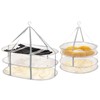 AUTODECO 2 Pack 2-Tier & 3-Tier Folding Mesh Clothes Hanging