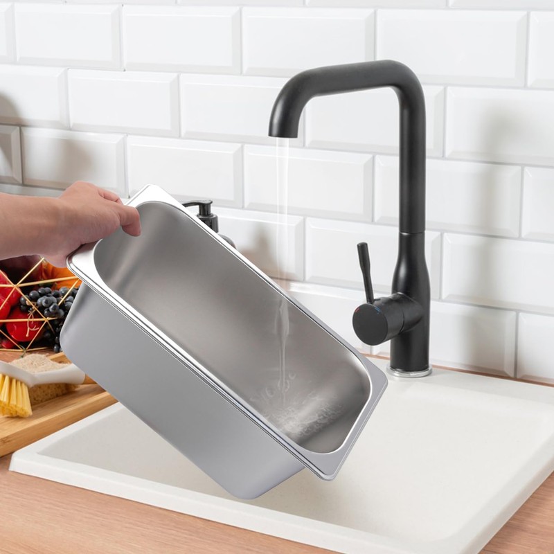 Biugaaufai 5 Pack 1/3 Size Stainless Steel Steam Hotel Pan