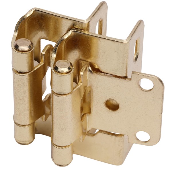 DecoBasics 1/2” Overlay (Brass Plated) Gold Cabinet Hinges (25 Pair