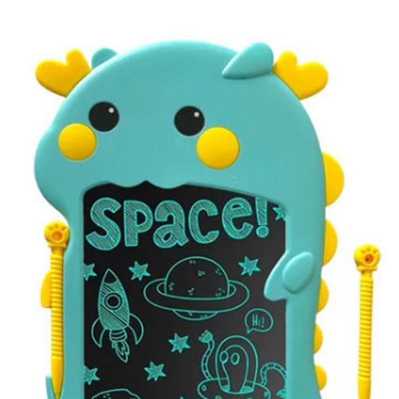 LCD Drawing Board Cute Dinosaur Shape Erasable Reusable Educational Colorful