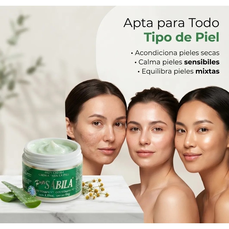 Crema Facial Sábila Y Vitamina E Manchas Y Resequedad 60g