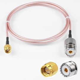 Vecys SMA Male to UHF Female RF Coaxial Coax Cable SMA Male to SO-239 Pigtail RG316 3ft/1m for SDR UV-5R Series Handheld CB Radio Two Way Radio, Walkie Talkie