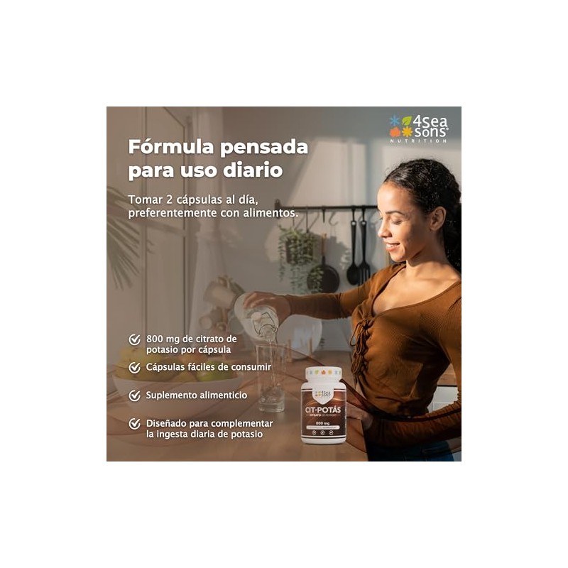 Citrato de Potasio 700 mg con Vitamina C | Potassium