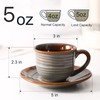 Tikooere Ceramic Espresso Cups with Saucers 5 Oz,Set of 4