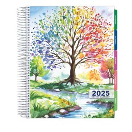 Deluxe 2025 Planner, 7"x9": 14 Months (November 2024 - December 2025), Includes Page Tabs, Bookmark, Planning Stickers, Pocket Folder Daily Weekly Monthly Planner Yearly Agenda (Tree Season)