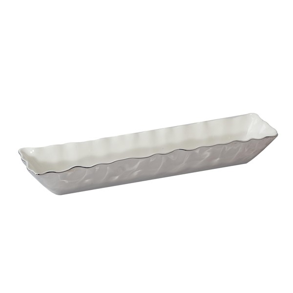 Certified International Cracker Tray, 13-Length, Silver Coast