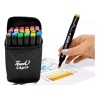 CL Estuche Negro 24 Plumones Marcadores Doble Punta