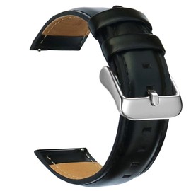 OTOPO for Galaxy Watch 4/6 Classic Bands 47mm 46mm 43mm 42mm,Watch 7 6 5 4 FE Band 40 44mm/Garmin Vivoactive 3/5 Bands, 20mm Quick Release Luxury Genuine Leather Strap Replacement for Men Women- Black