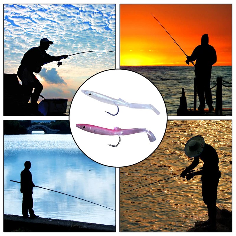 10 Pcs Sea Eel False Fishing Baits Soft Plastic Sea