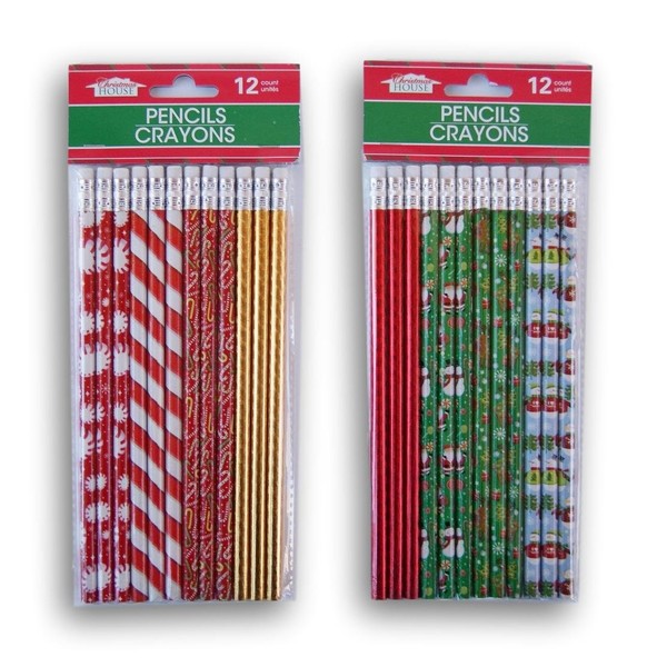 Christmas Winter Themed Pencil Set - 24 Count