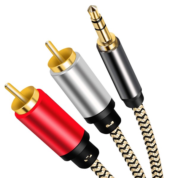 RCA Cable 3ft, 3.5mm to 2-Male RCA Adapter Audio Cable