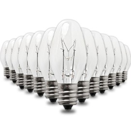 Seentech 12 Pack 15W 110 Volt E12 Socket C7 Long-Lasting Incandescent Replacement Bulbs Perfect for Himalayan Salt Lamps & Baskets, Chandeliers, Scentsy & Wax Warmers, Night Lights