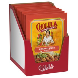 Cholula Seasoning Mix, Original Fajita, Medium Heat, For Chicken, Steak, Shrimp & Veggie Fajitas, 0.87 oz (Pack of 12)