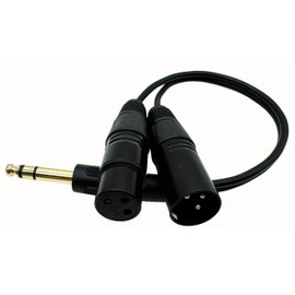 Halokny 1/4 auf XLR-Splitterkabel, 6,35 mm TRS-Stecker auf 3-poligen XLR-Stecker und Buchse, Mikrofon, Stereo, unsymmetrischer Audio-Konverter, Adapter, Y-Splitter-Kabel, 30 cm (TRS)