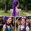 2 Purple Hair Extensions, 60cm Long Hair for Braiding, Hair