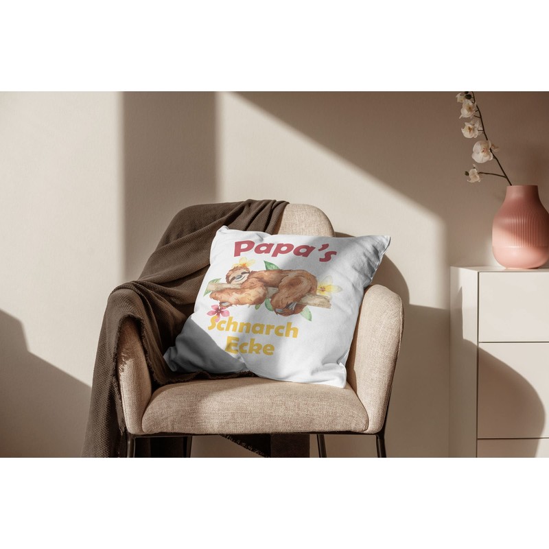 WarmherzIch Papas Schnarchecke Cushion Cover without Filling 45 cm Cotton