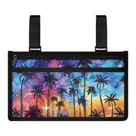 SUITOSELFY Galaxy Palm Tree Walker Bag Wheelchair Side Bag Wheelchair Accessories for Adults Wheelchair Bags to Hang on Side,Rollator Electric Scooter Wheelchair Walker Storage Bag Side Pockets
