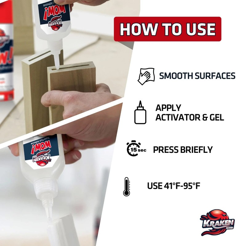 Super Glue Kraken Bond WOW Super Fast Adhesive CA Glue