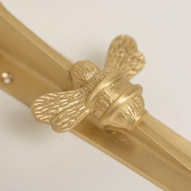 Satin Brass Bee Shelf Brackets | Heavy Duty Brackets for Kitchen Bookshelf | Brass Shelving Heavy Solid Cast Brass Shelf Bracket (Medium)