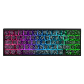 XVX M67 Jadestone Keyboard with IMD-Tech Keycaps, QMK/VIA  Gasket, RGB Hot Swappable, bluetooth:_Interstellar Black_Wireless