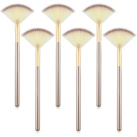 Maitys 6 Piezas Abanico Mascarilla Cepillos Suave Abanico Mascarilla Facial Aplicador Herramientas Pincel Pinceles de Maquillaje Herramientas Cosméticas Con Asa para Mascarilla Peel Maquillaje Mujeres