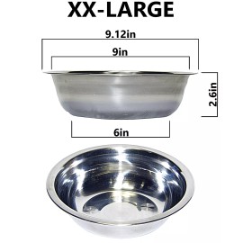 Unbranded Set of 2 Dog Cat Pet Bowl Dish Metal STAINLESS STEEL New L XL XXL M S XS XXS - XX-LARGE