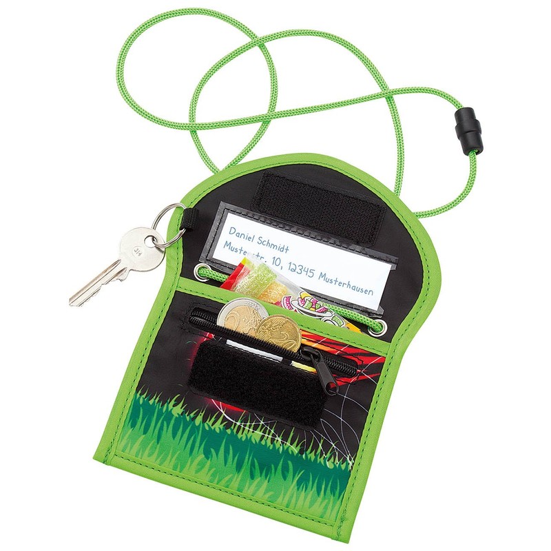 Wedo 2413001 Football Neck Pouch, Made of Polyester, Safety Cord,