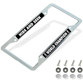 Hide and Seek Quote License Plate Frame,Funny World Champion Rattle-Proof License Plate Frame,World Champion Faith License Plate Frame for Independence Day with Mounting Kit