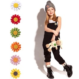 Pack of 6 Enamel Lapel Pins, Women's Flower, Brooch Flower Small, Pin Brooch, Enamel Brooch, Gift Brooch Pins, Daisy Flower Decoration, for Clothes, Silk Scarves, Dresses, Headbands, Metal