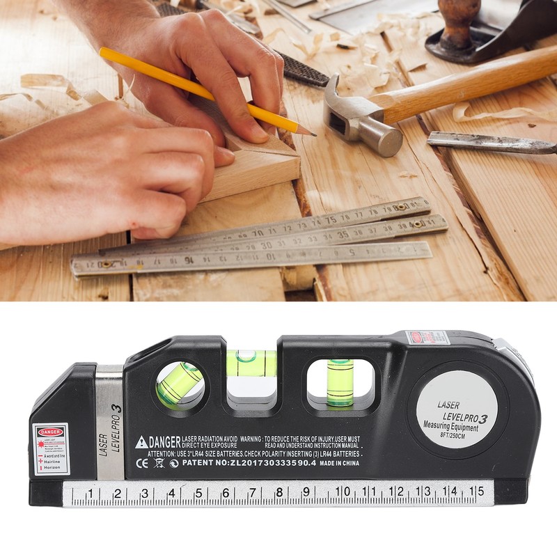 Multipurpose Laser Leveller Infrared Spirit Level Tape Measure Tool for