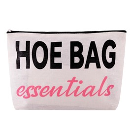 Funny Cosmetic Bag Gift for Women, Hostess Gift Idea Hoe Bag Funny Overnight Bag Gift for Bachelorette Party, Friendship, Hilarious Travel Makeup Bag with Zipper Gift for Friends