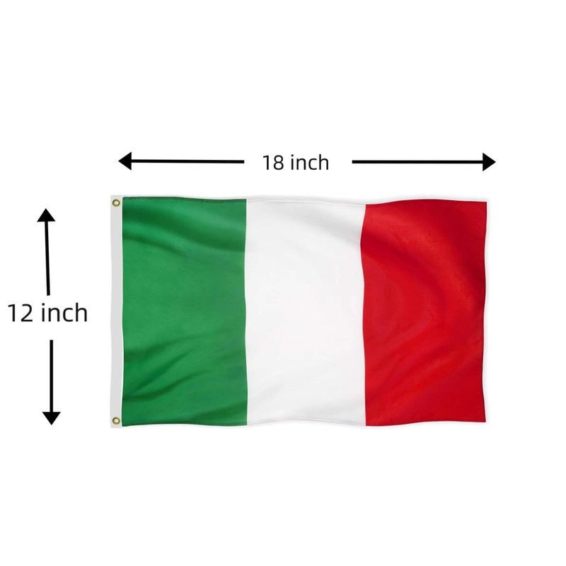 Italy Flag,3Ply 220D Nylon Boat Flags 12X18 inch, Double Sided