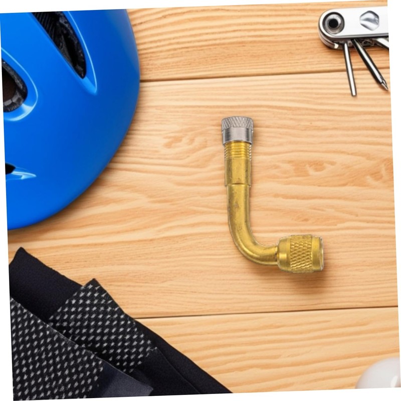 ULTECHNOVO 2PCS Angled Brass Tire Valve Extension Adapter for Quick
