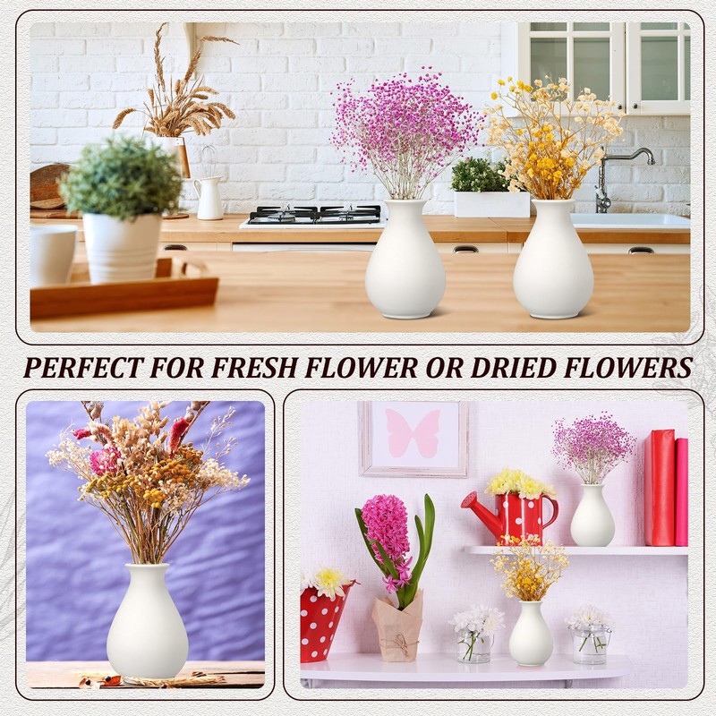 Tioncy 15 Pack White Ceramic Bud Vases Bulk Boho Small