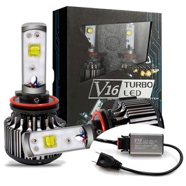 PolarLander Auto Car 8V-48V LED Headlamp 30W V16 Turbo LED Lamp Auto 3600LM LED Head Light Headlight Kit H7 (Pack for 2)