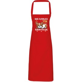 Hippowarehouse Dog Cuddles Fix Everything Gift For Him Her Daughter Son Dad Mum Apron kitchen cooking painting DIY onesize adult
