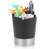 Straw Holder for Countertop, Stainless Steel Drinking Straw Dispenser Forks