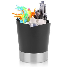 Straw Holder for Countertop, Stainless Steel Drinking Straw Dispenser Forks Spoon Holder Organizer for Bar Milk Tea Shop