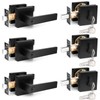 Probrico Flat Black Square Entry Levers Locksets and Double Cylinder