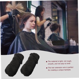 WOONEKY 2rolls Synthetic Hair Extensions Line Polypropylene Silk Wig Thread Long Hair Wig Accessories